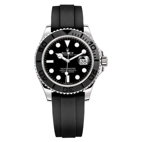 rubber strap rolex yachtmaster|rolex yacht master black band.